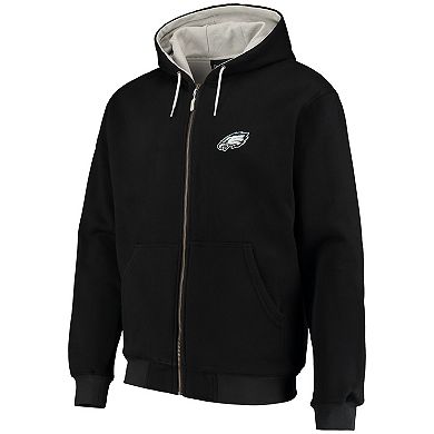 Men's Dunbrooke Black Philadelphia Eagles Craftsman Thermal-Lined Full-Zip Hoodie