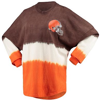 Women's Fanatics Branded Brown/White Cleveland Browns Ombre Long Sleeve T-Shirt
