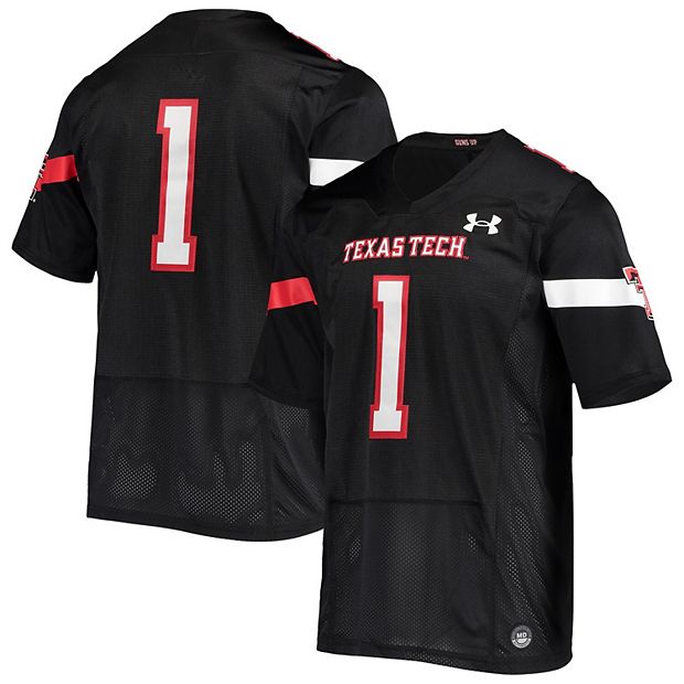 Men s Under Armour 1 Black Texas Tech Red Raiders Team Premier Football Jersey