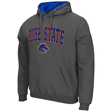 Men's Colosseum Charcoal Boise State Broncos Arch & Logo 3.0 Pullover Hoodie