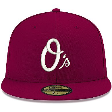Men's New Era Cardinal Baltimore Orioles White Logo 59FIFTY Fitted Hat