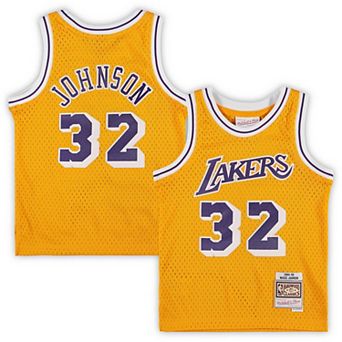 Preschool Mitchell & Ness Magic Johnson Gold 1984-1985 Los Angeles Lakers Hardwood Classics Throwback Team Jersey