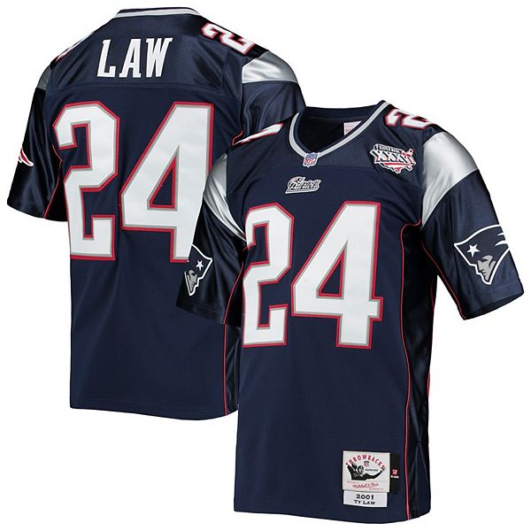 Mitchell & Ness Men's New England Patriots Ty Law #24 1995 White Jersey