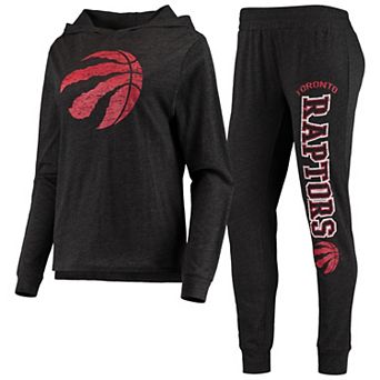 Women's Concepts Sport Black Toronto Raptors Hoodie & Pants Sleep Set