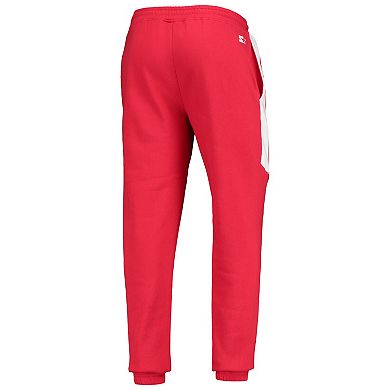 Men's Starter Red/White Kansas City Chiefs Goal Post Fleece Pants