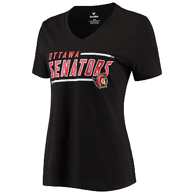 Women's Fanatics Branded Black Ottawa Senators Mascot In Bounds V-Neck T-Shirt