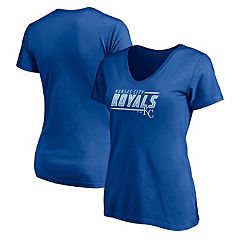Women's Touch Royal Kansas City Royals Hail Mary Back Wrap Space-Dye V-Neck T-Shirt Size: Small