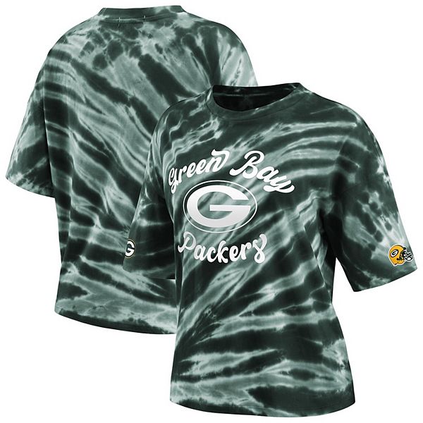 Women's MSX by Michael Strahan Black Green Bay Packers Bailey Tie-Dye Tri-Blend Pullover Sweatshirt Size: Large