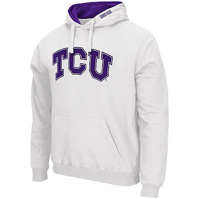 Men's Colosseum White TCU Horned Frogs Arch & Logo 3.0 Pullover Hoodie