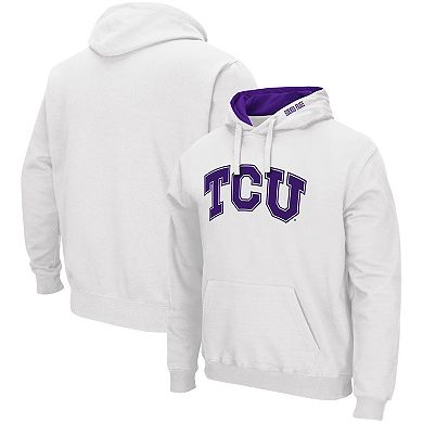 Men's Colosseum White TCU Horned Frogs Arch & Logo 3.0 Pullover Hoodie