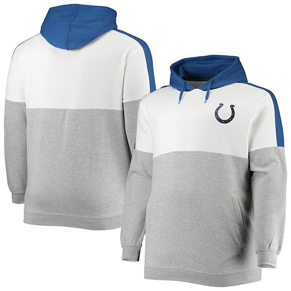 Men's Royal/White Indianapolis Colts Big & Tall Pullover Hoodie