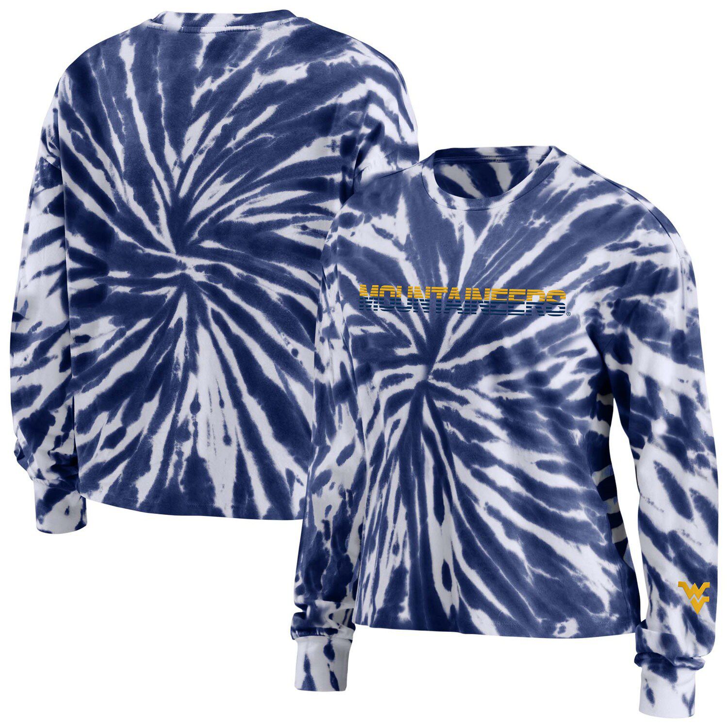 Image for Unbranded Women's WEAR by Erin Andrews Navy West Virginia Mountaineers Tie-Dye Long Sleeve T-Shirt at Kohl's.