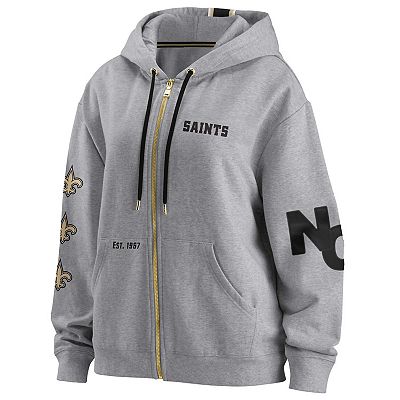 Women's WEAR by Erin Andrews Gray New Orleans Saints Full-Zip Hoodie