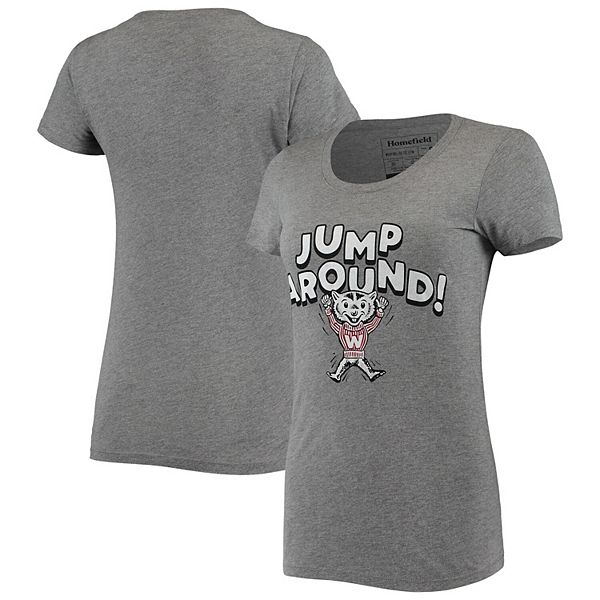 Women's Homefield Heathered Gray Wisconsin Badgers Jump Around Vintage