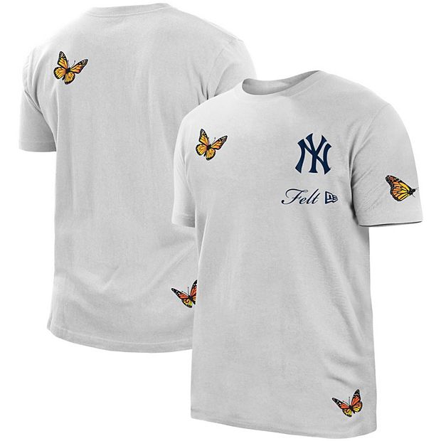 Men's New Era x FELT White New York Yankees Butterfly T-Shirt