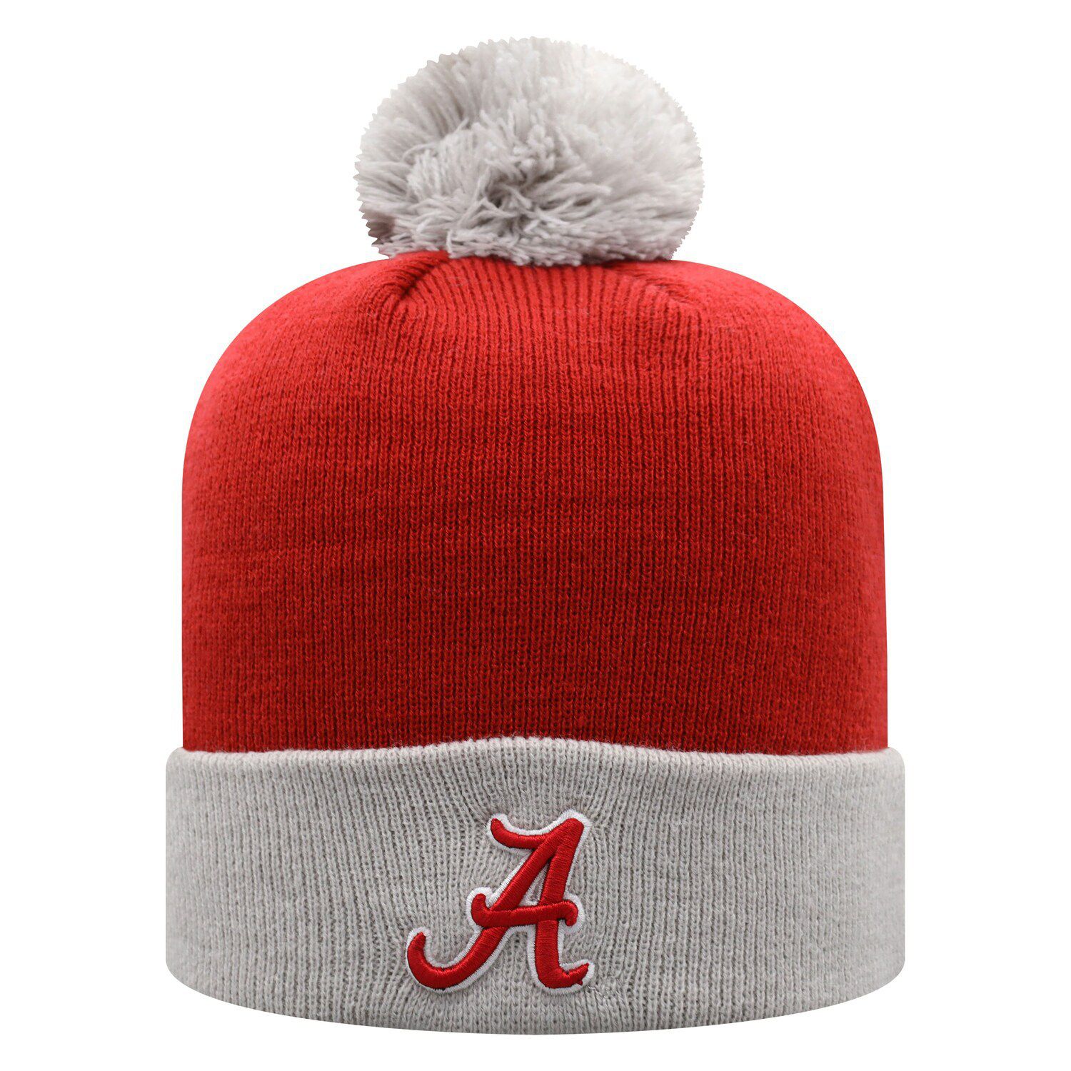 Image for Unbranded Men's Top of the World Crimson/Gray Alabama Crimson Tide Core 2-Tone Cuffed Knit Hat with Pom at Kohl's.