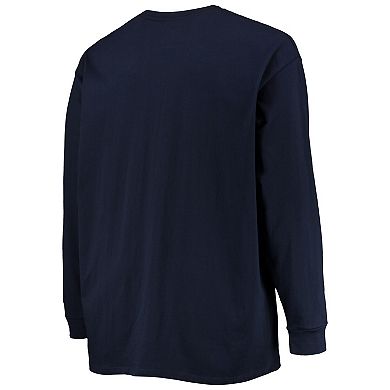 Men's Champion Navy Michigan Wolverines Big & Tall 2-Hit Long Sleeve T-Shirt