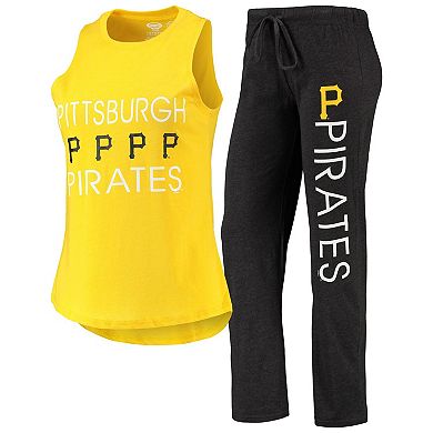 Women's Concepts Sport Black/Gold Pittsburgh Pirates Meter Muscle Tank Top & Pants Sleep Set
