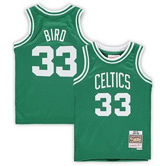 Preschool Mitchell & Ness Larry Bird Kelly Green Boston Celtics 1985-1986 Hardwood Classics Throwback Team Jersey