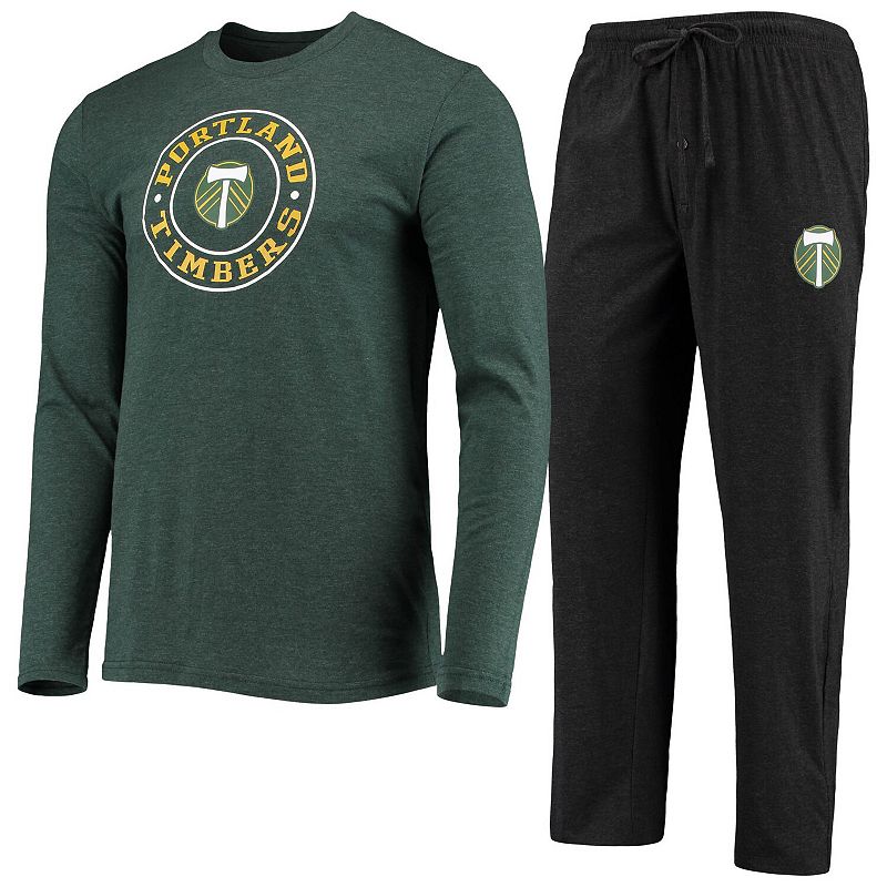 Mens Concepts Sport Green/Black Portland Timbers Meter Long Sleeve T-Shirt