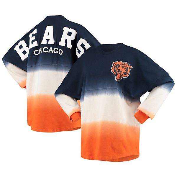 CHICAGO BEARS GRIDIRON GLAM SHORT SLEEVE CROP TEE WITH SPORT STRIPE DETAIL