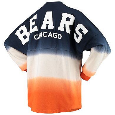 Women's Fanatics Branded Navy/White Chicago Bears Ombre Long Sleeve T-Shirt