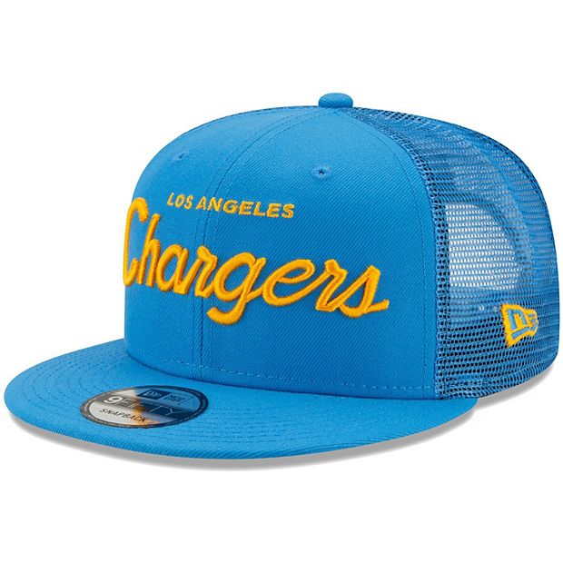 Los Angeles Chargers New Era A-Frame Trucker 9FORTY Adjustable Hat - Powder  Blue