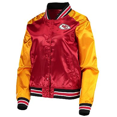 Women's Mitchell & Ness Red Kansas City Chiefs Team 2.0 Satin Raglan Full-Snap Jacket