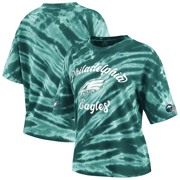 Women's WEAR by Erin Andrews Midnight Green Philadelphia Eagles Tie-Dye T- Shirt
