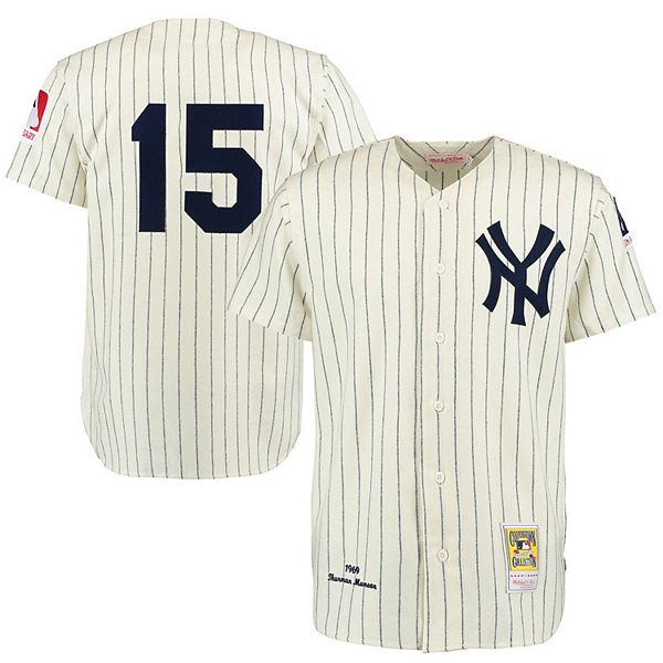 Thurman Munson New York Yankees Men's Navy Backer Long Sleeve T