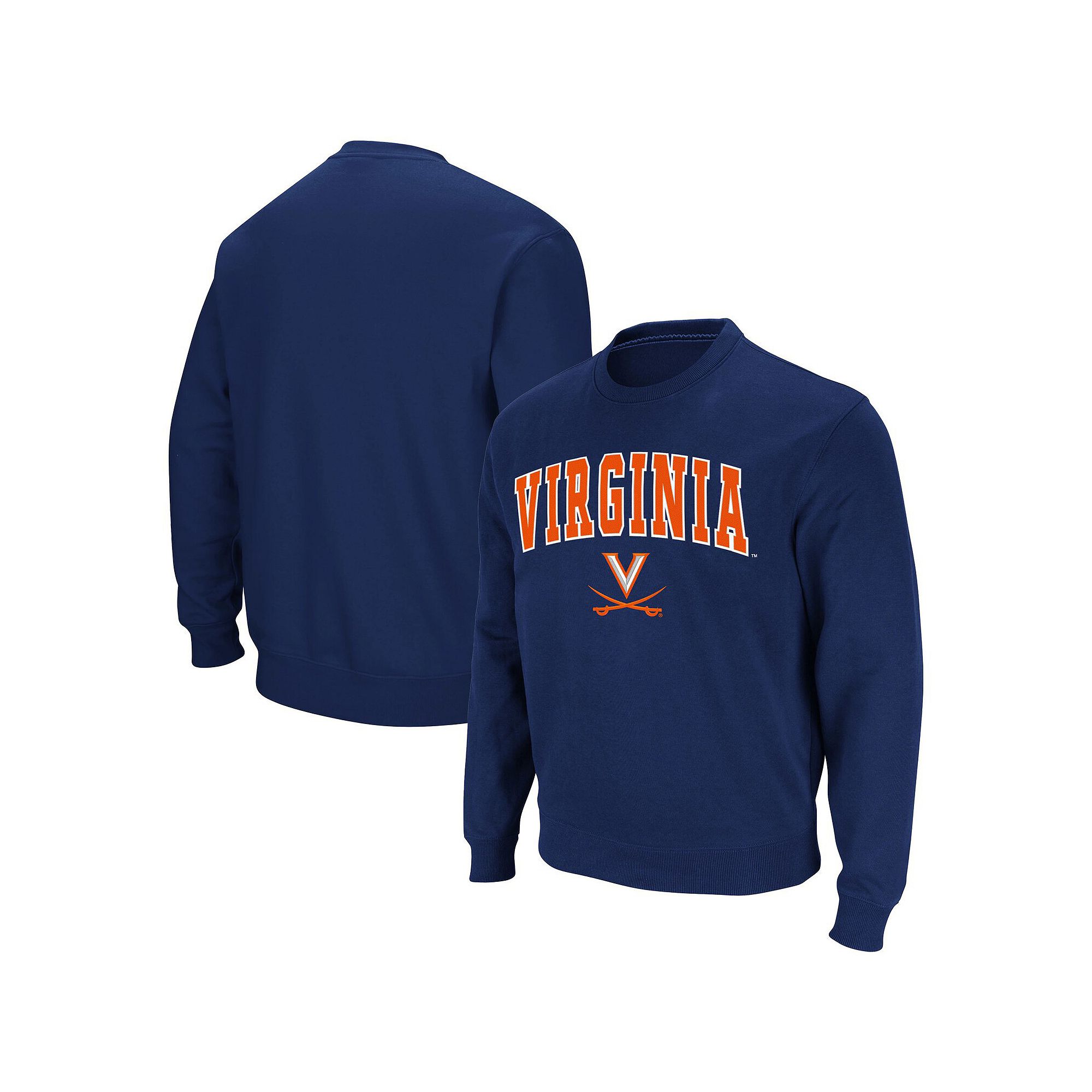 Mens Colosseum Navy Virginia Cavaliers Team Arch & Logo Tackle Twill Pullo