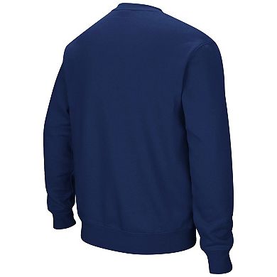 Men's Colosseum Navy Virginia Cavaliers Team Arch & Logo Tackle Twill Pullover Sweatshirt