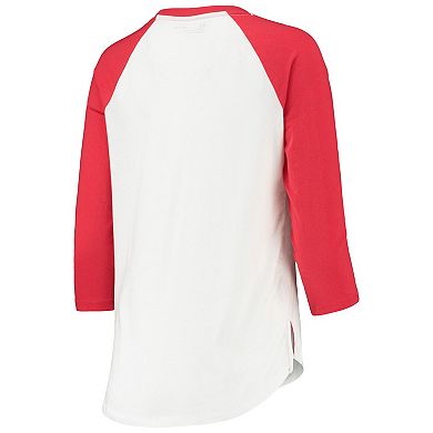 Women's Under Armour White/Red Cincinnati Bearcats Baseball Raglan 3/4 Sleeve T-Shirt