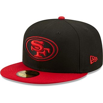 Men's New Era Black/Scarlet San Francisco 49ers Flipside 59FIFTY Fitted Hat