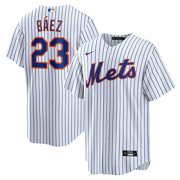 Men's Nike Javier Báez White New York Mets Home Official Replica Player  Jersey
