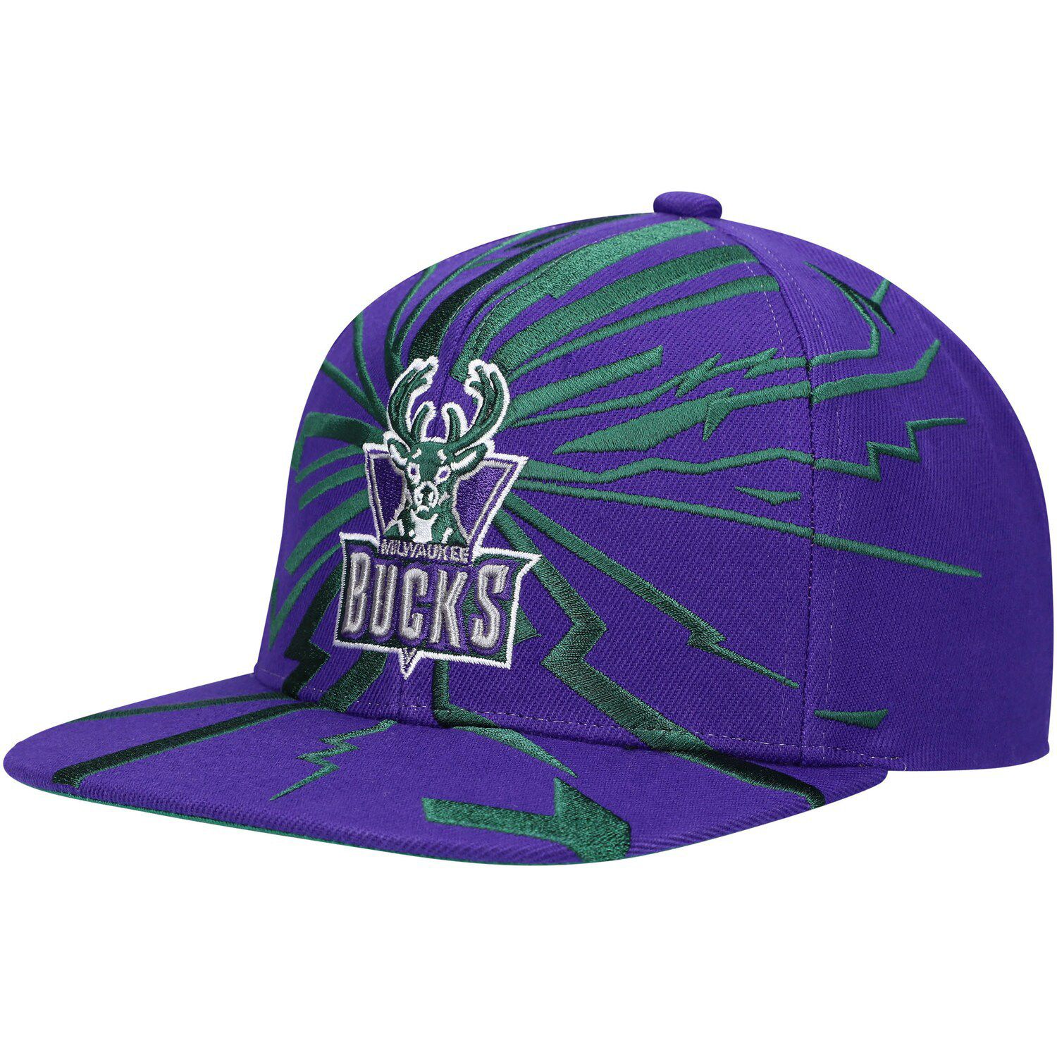 Image for Unbranded Men's Mitchell & Ness Purple Milwaukee Bucks Hardwood Classics Earthquake Snapback Hat at Kohl's.