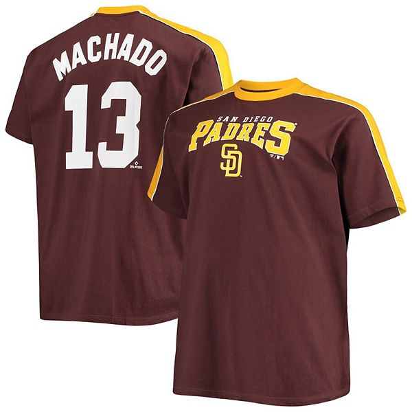 Men's Manny Machado Brown/Gold San Diego Padres Big & Tall Fashion Piping  Player T-Shirt