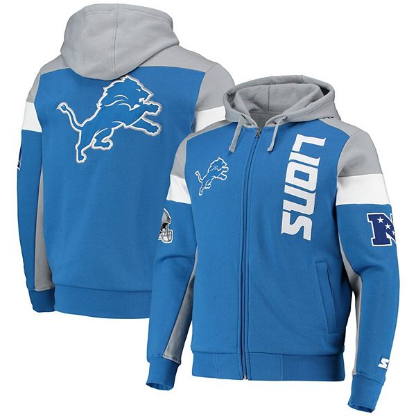 Detroit Lions Starter Extreme Throwback Full-Zip Hoodie - Blue/Silver