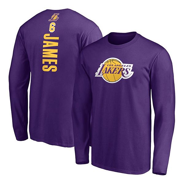 Men's Nike LeBron James Purple Los Angeles Lakers Player Name & Number  Performance T-Shirt