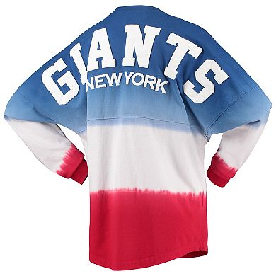 Women's Fanatics Branded Royal/Red New York Giants Ombre Long Sleeve T-Shirt