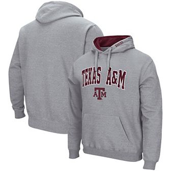 Men's Colosseum Heathered Gray Texas A&M Aggies Arch & Logo 3.0 Pullover Hoodie