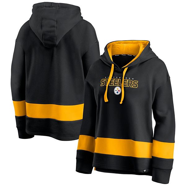 Women's Fanatics Branded Black/Gold Pittsburgh Steelers Colors of Pride  Colorblock Pullover Hoodie