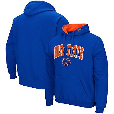 Men's Colosseum Royal Boise State Broncos Arch & Logo 3.0 Pullover Hoodie