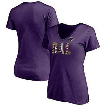 Women's Fanatics Branded Purple Baltimore Ravens Hometown Collection Wildcat V-Neck T-Shirt