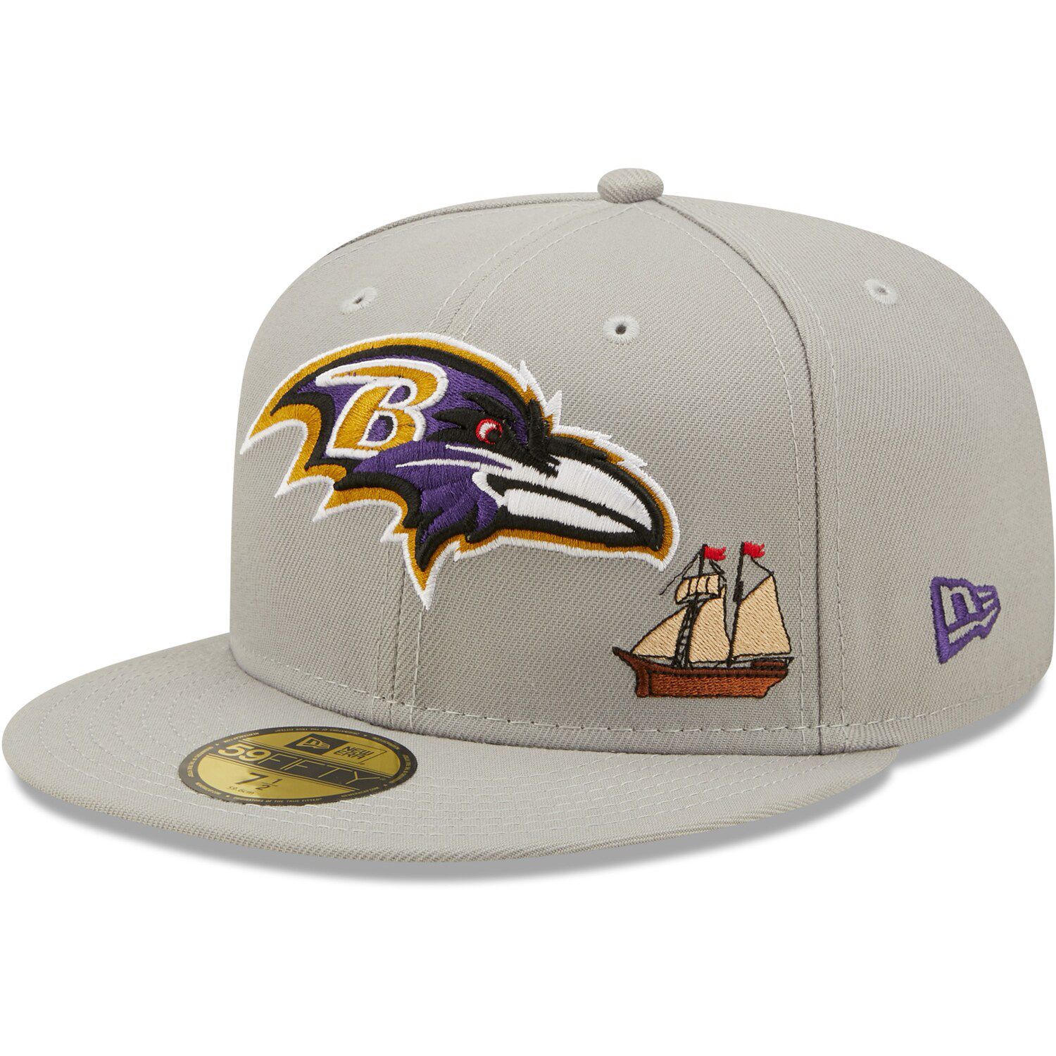 New Era Cream Baltimore Ravens Chrome Dim 59FIFTY Fitted Hat