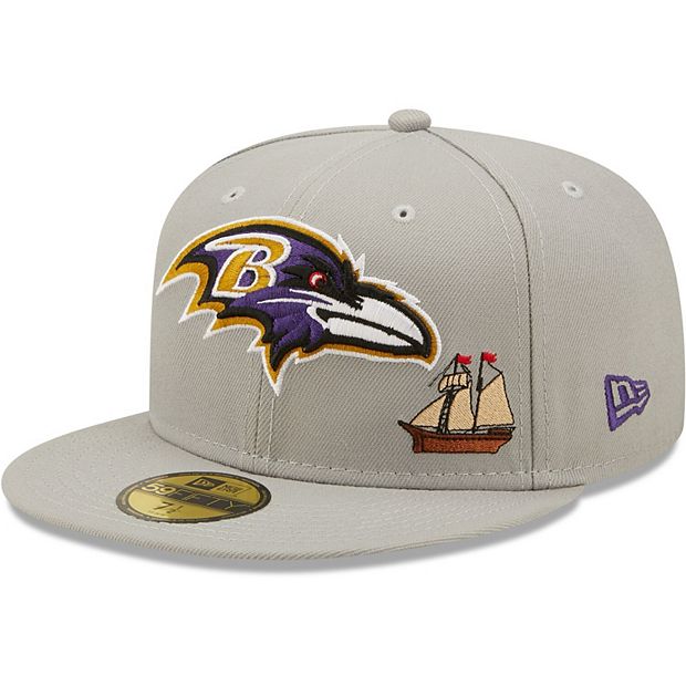 Men's New Era Purple Baltimore Ravens Omaha 59FIFTY Fitted Hat 