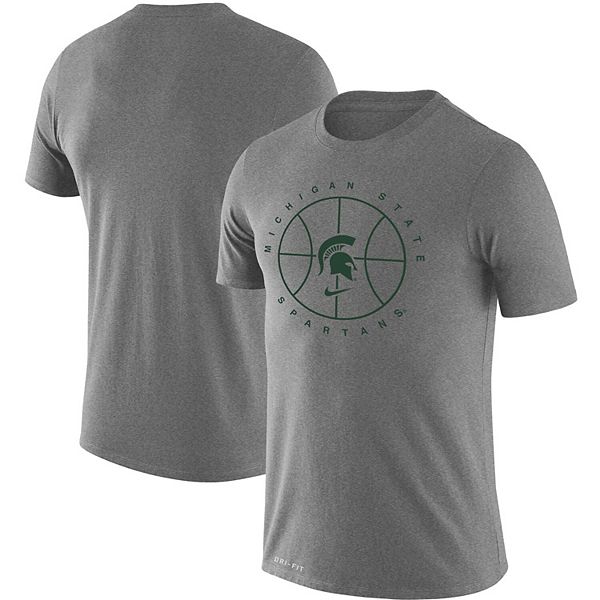 Men's Nike Heathered Gray Michigan State Spartans Basketball Icon ...