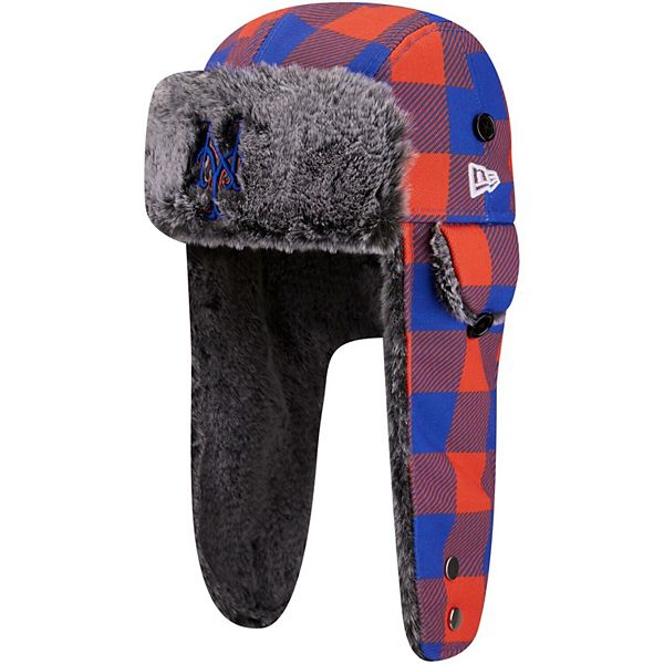 Men's New Era Royal New York Mets Buffalo Plaid Trapper Hat