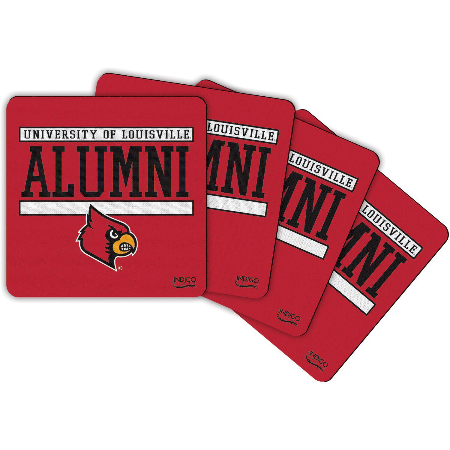 Image for Unbranded Louisville Cardinals Alumni 4-Pack Neoprene Coaster Set at Kohl's.