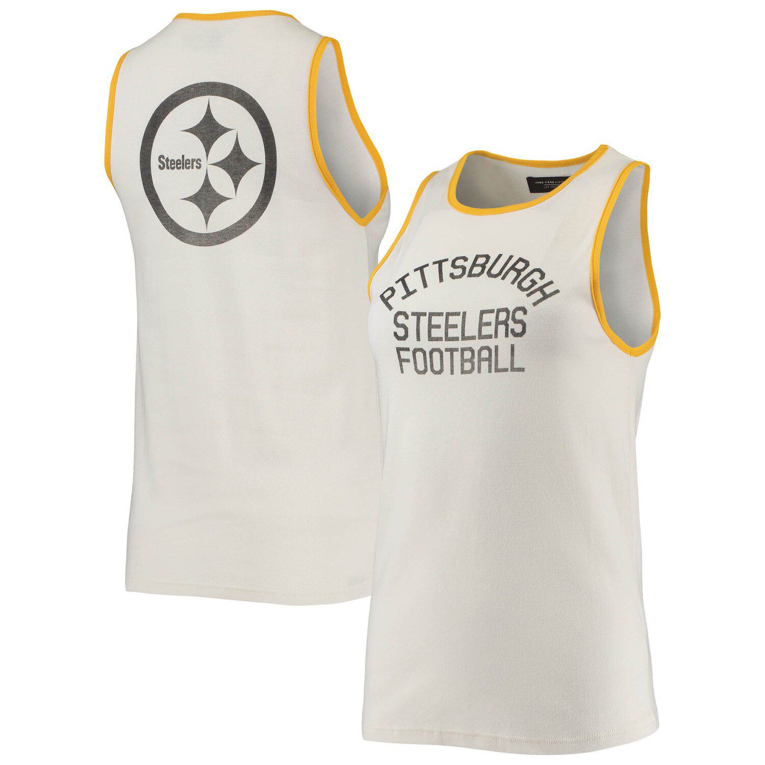 Men's Junk Food Black Pittsburgh Steelers Muscle Tank Top